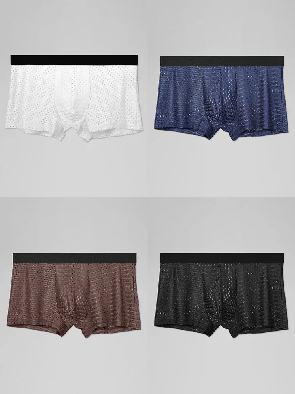 4 Pack Mesh Ice Silk Cool Fresh Men's Trunks