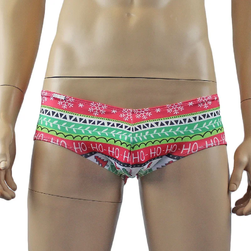 SALE - Christmas Gift Wrap Mens Boxer Brief Shorts Thong Xmas Underwear