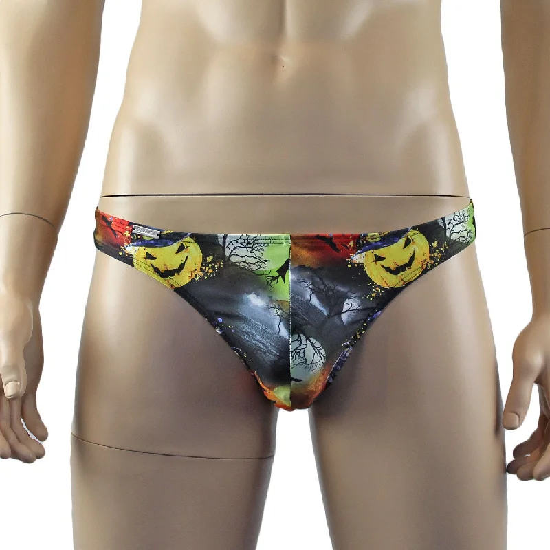 SALE - Mens Halloween Witches Pumpkins and Bats Full Front G string Thong