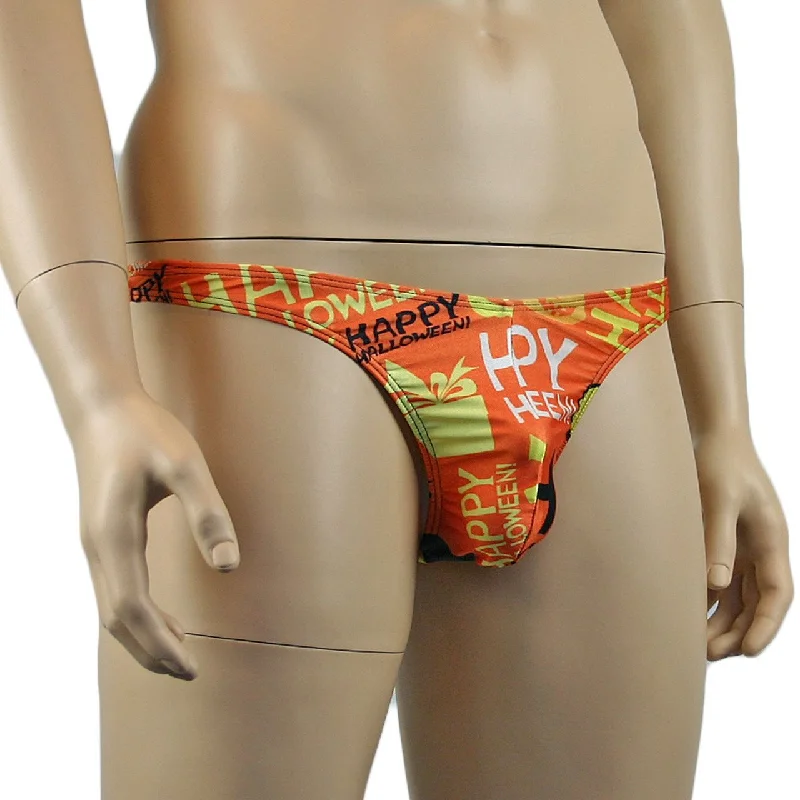 SALE - Mens Happy Halloween Thong Underwear, Halloween Pumpkins