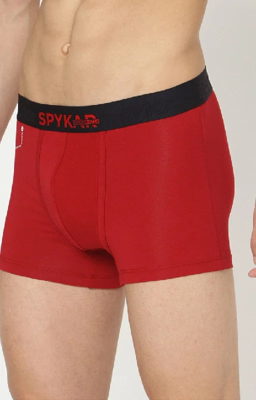 Underjeans By Spykar Men Maroon Solid Trunks