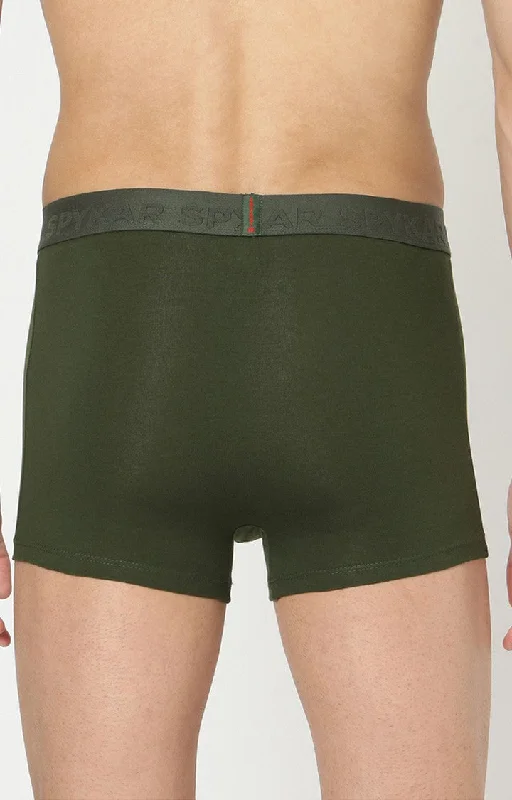 Olive Cotton Trunk for Men Premium- UnderJeans by Spykar